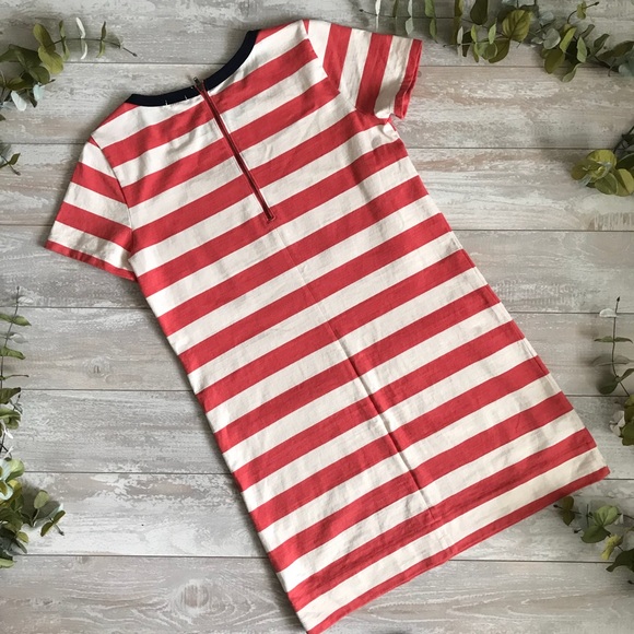 J. Crew Stripped Leather Pocket Dress - Picture 4 of 5